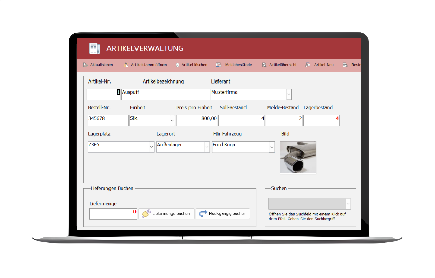 Ersatzteilverwaltung